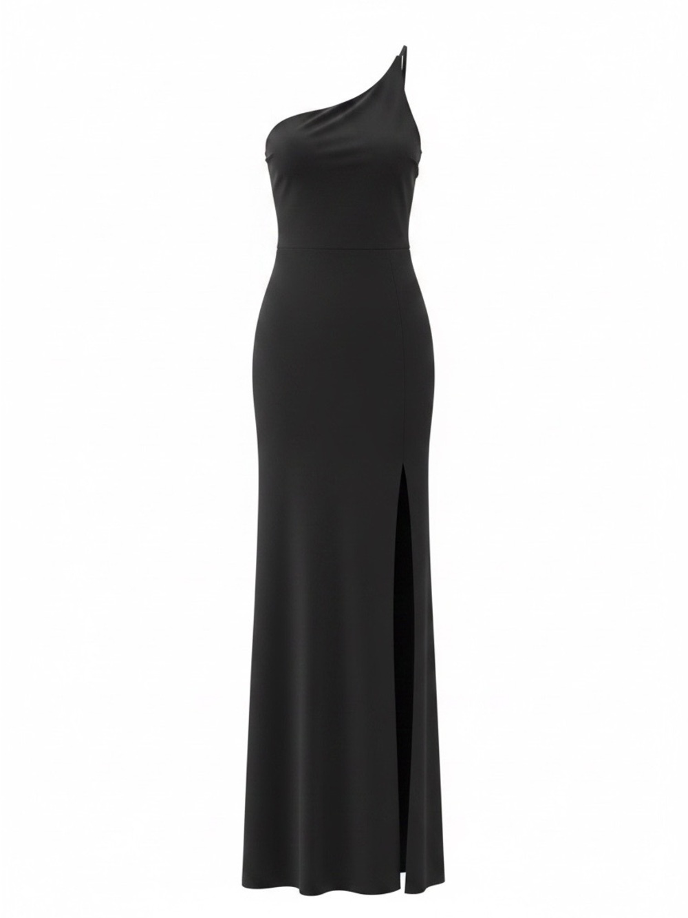 Windsor Black One-Shoulder Gown with Side Slit